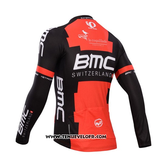 2014 Maillot Ciclismo BMC Noir et Rouge Manches Longues et Cuissard